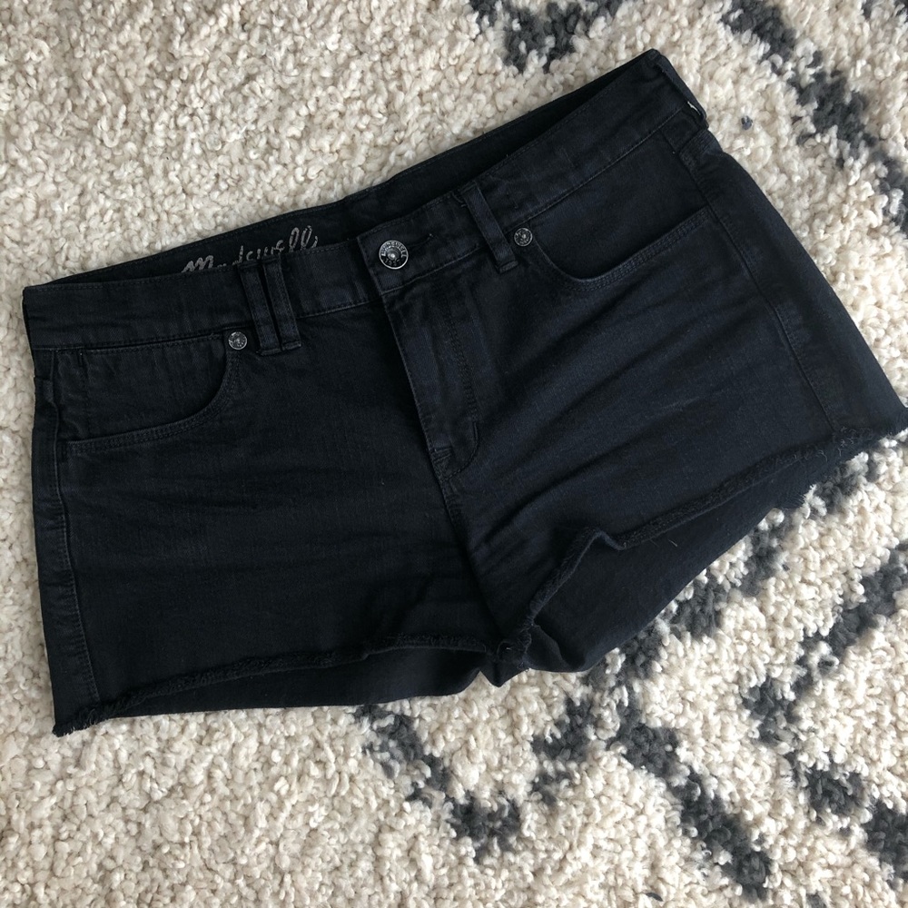 Madewell black denim shorts
